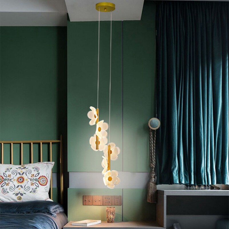 ChicFloret – Luxury Acrylic Flower LED Pendant Light | Elegant Hanging Lamp for Living Room & Bedroom Décor