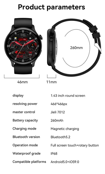 Smart Gold Women’s Smartwatch – Elegant Stainless Steel Design with Activity Tracking & Notifications