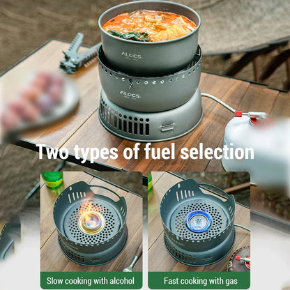 Portable Outdoor Cookware Set – Lightweight Camping Cooking Gear with Windshield
