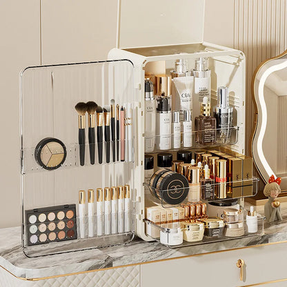 Luxo Luxury Makeup Storage Box – Dust-Proof Cosmetic Organiser with Magnetic Door