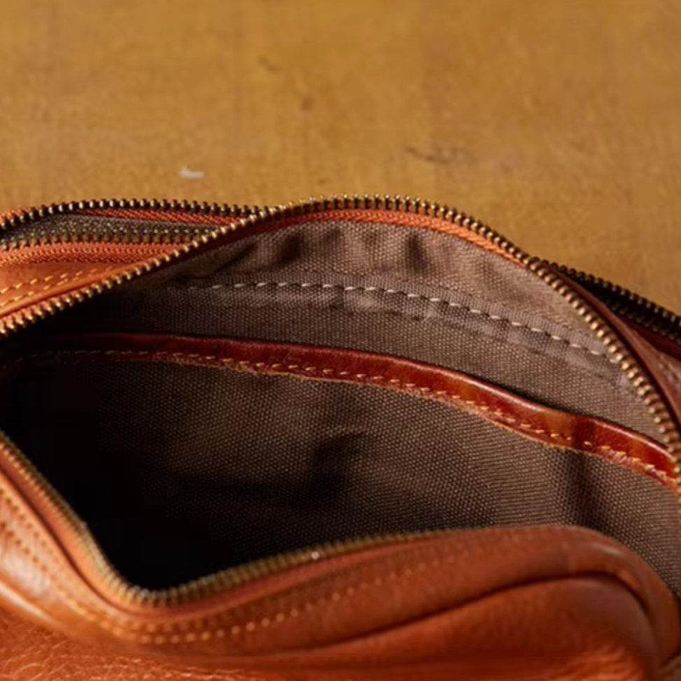 Milo Retro Genuine Leather Crossbody Sling Bag – Timeless Compact Shoulder Bag for Everyday Use