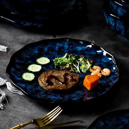 Blue Nebula 10-Piece Dinnerware Set – Elegant & Celestial Dining