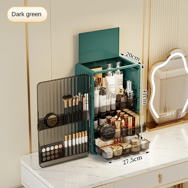 Luxo Luxury Makeup Storage Box – Dust-Proof Cosmetic Organiser with Magnetic Door