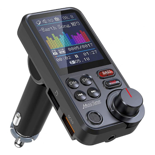 Bluetooth Car Radio Music Player – FM Transmitter with Dual USB & Hands-Free Calling