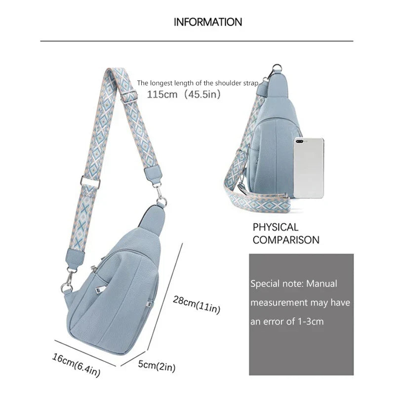 Lily Geometric Strap Leather Crossbody Sling Bag – Stylish Compact Shoulder Bag for Women