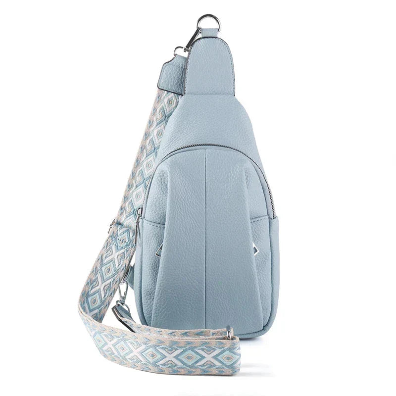 Lily Geometric Strap Leather Crossbody Sling Bag – Stylish Compact Shoulder Bag for Women