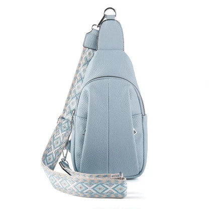 Lily Geometric Strap Leather Crossbody Sling Bag – Stylish Compact Shoulder Bag for Women