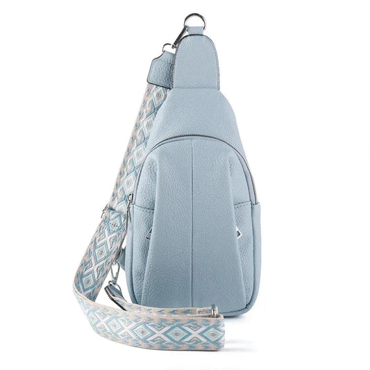 Lily Geometric Strap Leather Crossbody Sling Bag – Stylish Compact Shoulder Bag for Women
