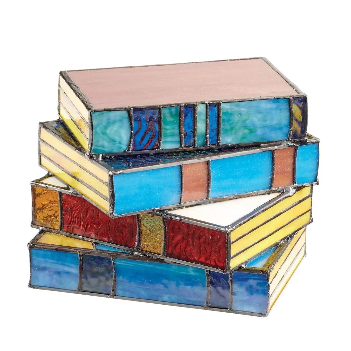 LumoGlass | Artistic Stained Glass Bookcase Lamp – Ambient Decorative Lighting for Home & Study