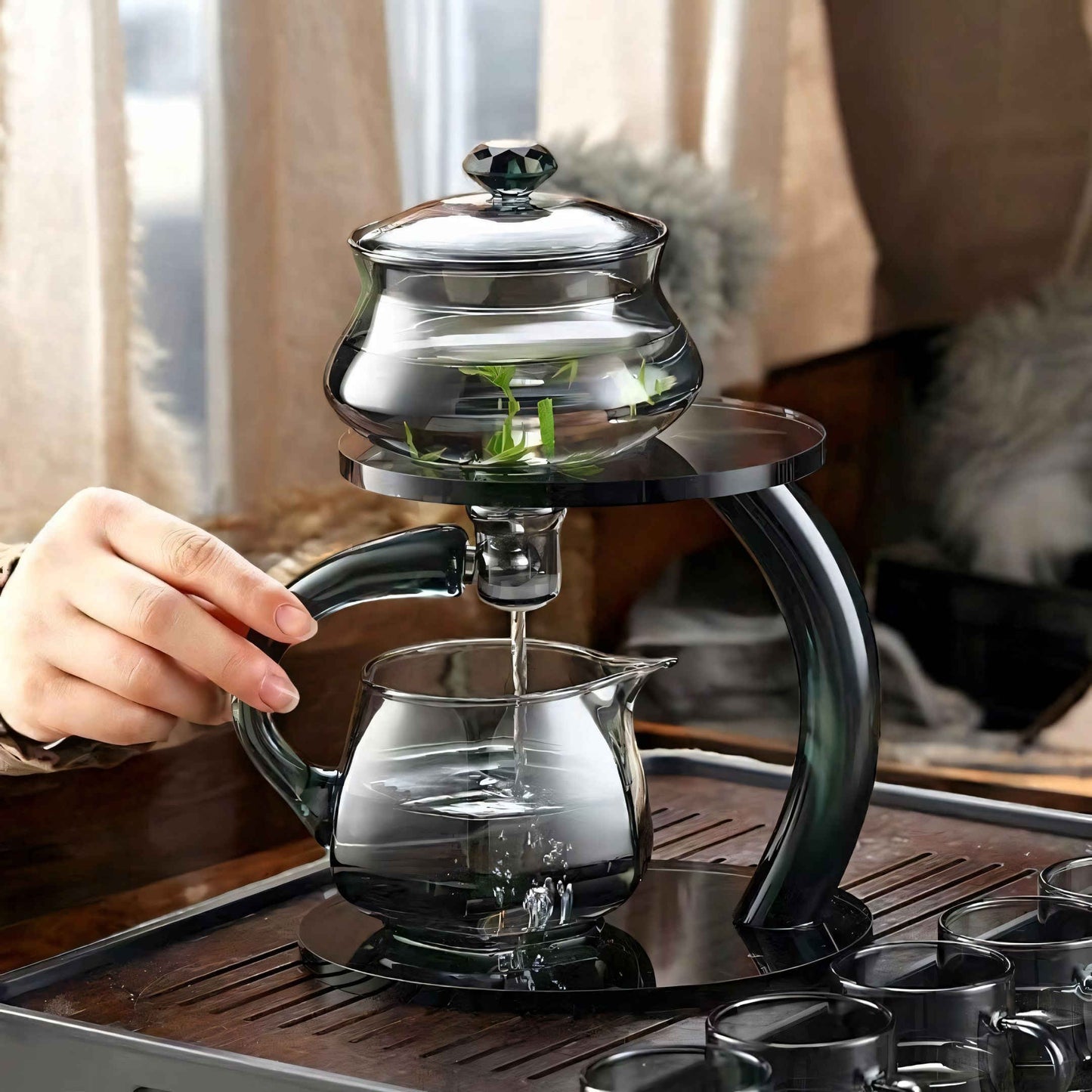 TranquiliTea – Magnetic Glass Infuser Teapot for Enhanced Flavour & Wellness