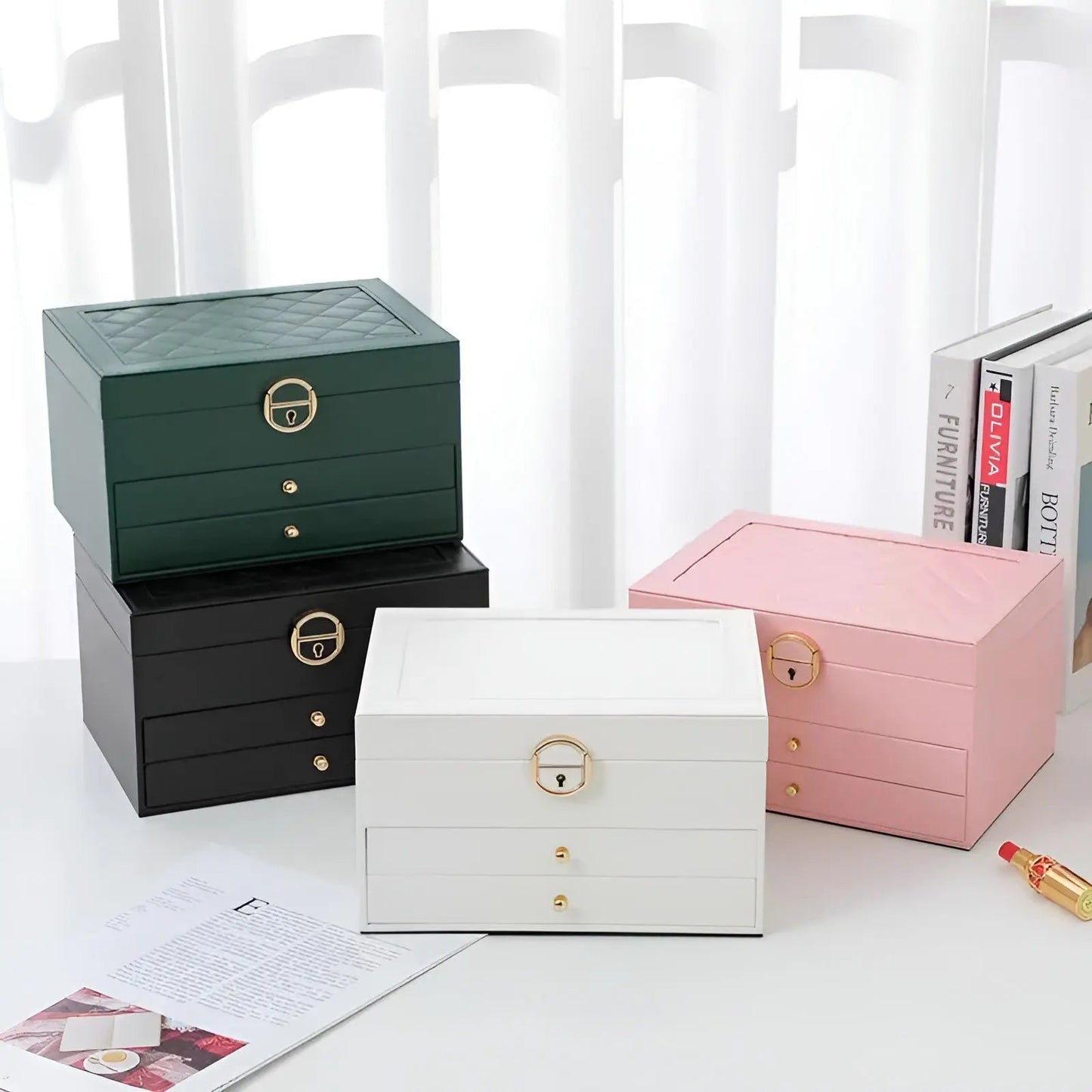 EleganceBox – Luxury Multi-Layer Jewellery Organiser in Premium PU Leather