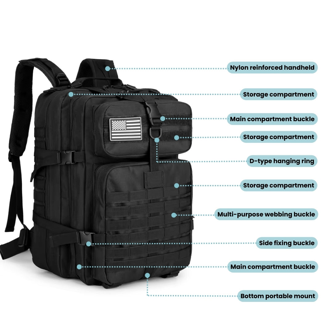Emergency Tactical Backpack – Waterproof, Essential for Survival