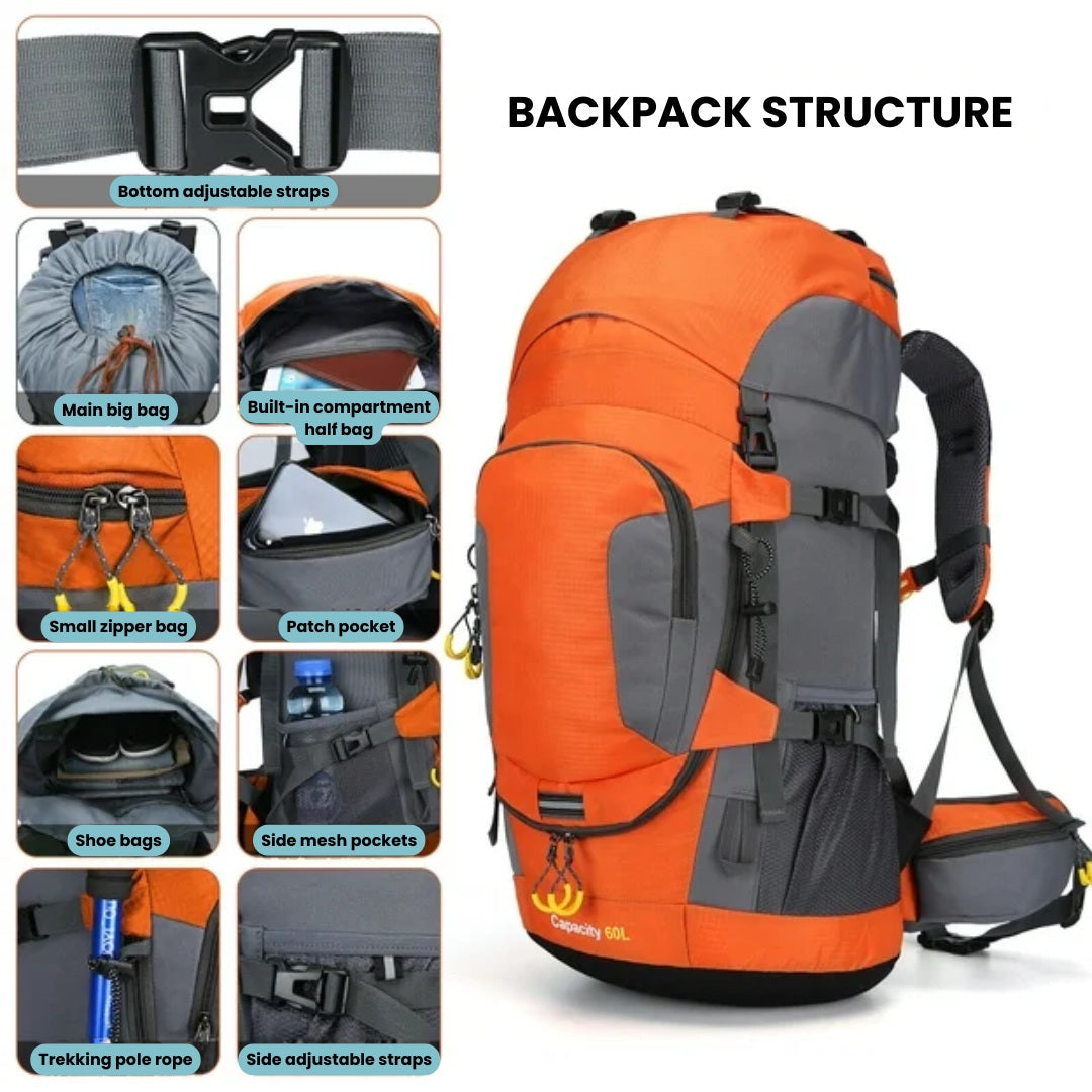 60L Waterproof Backpack – Ultimate Outdoor Backpack for All Adventures