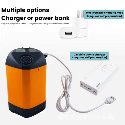 Portable Camping Shower with Pump – USB Rechargeable, 4400mAh Battery, Compact & Easy Setup