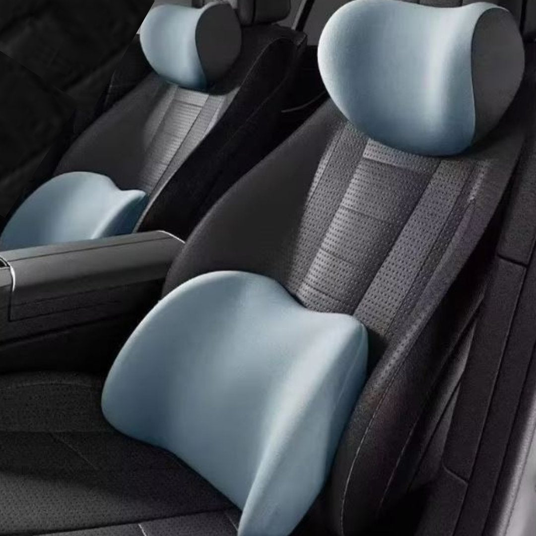 ComfortDrive Car Seat Support Set – Neck & Lumbar Memory Foam