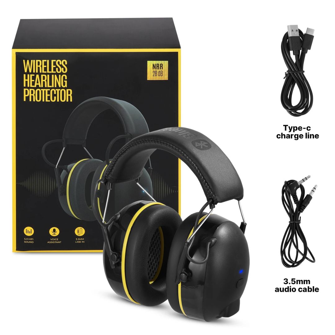 Bluetooth Hearing Protection Headphones – Noise Reduction Earmuffs with Wireless Audio for Work & Safety