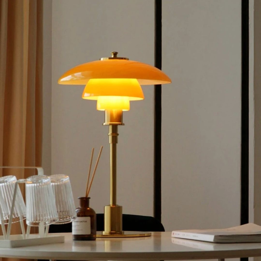 Lena Designer Nordic LED Table Lamp – Scandinavian Glass Accent Light for Modern Interiors