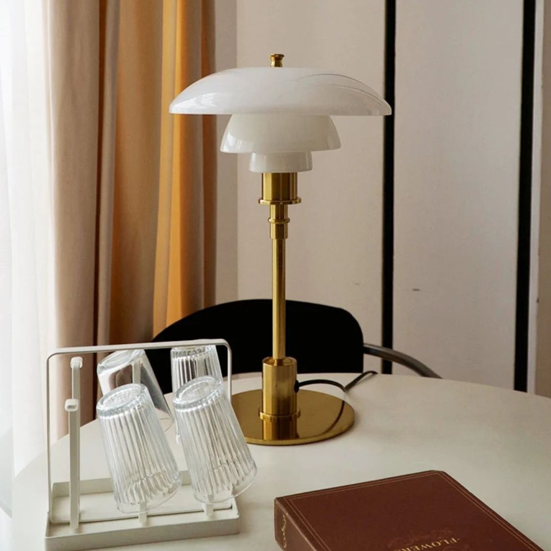 Lena Designer Nordic LED Table Lamp – Scandinavian Glass Accent Light for Modern Interiors