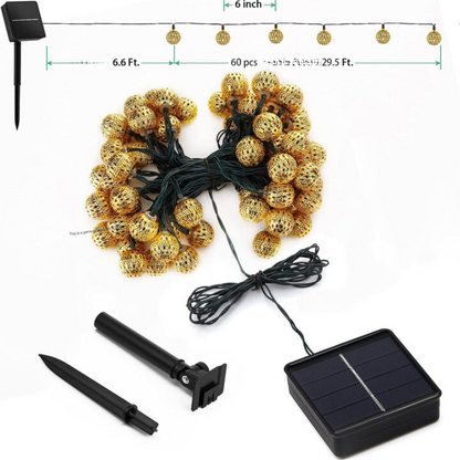 Moriluxe – Moroccan Style Solar String Lights with Warm White Glow & Weatherproof Design