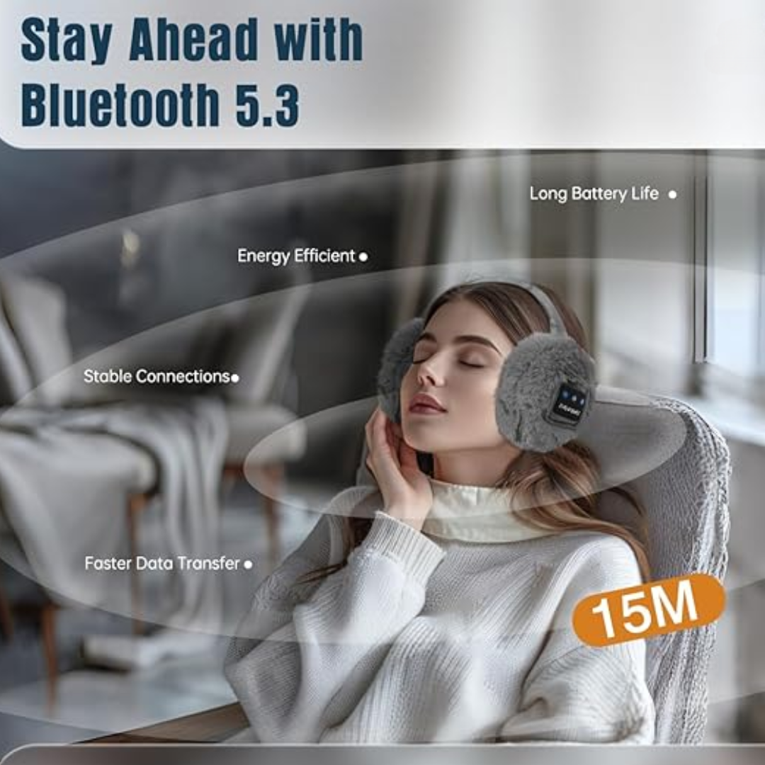 CozyGrooves – Wireless Bluetooth Ear Warmers with HD Sound & Winter Comfort