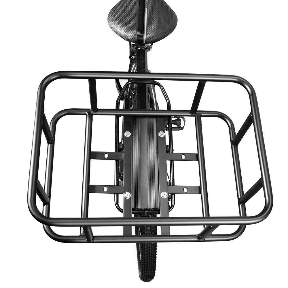 Heavy-Duty Rear Bike Basket with Rack – Large Metal Bicycle Carrier for Groceries, Commutes & E-Bikes