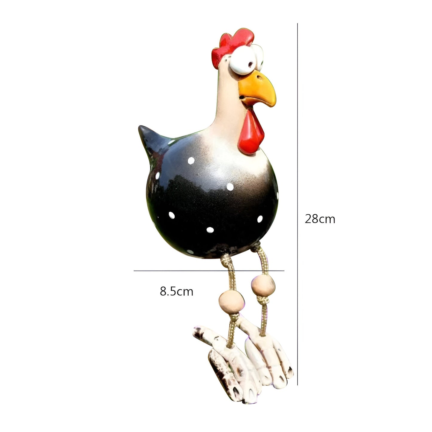 Whimsy Big-Eyed Rooster Garden Statue – Weatherproof Resin Chicken Ornament