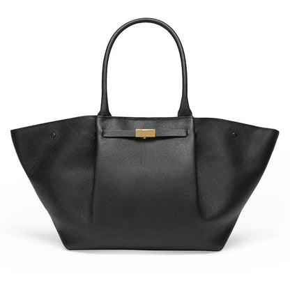 Tassa Luxury Oversized Shoulder Bag with Gold Clasp – Elegant Minimalist Tote for Women
