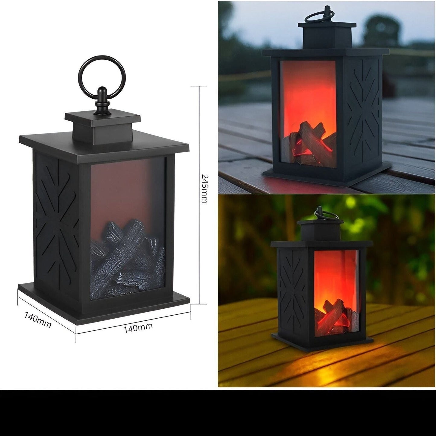 RadiantFlame LED Lantern – Realistic Flame Table Lamp for Cosy Ambient Lighting
