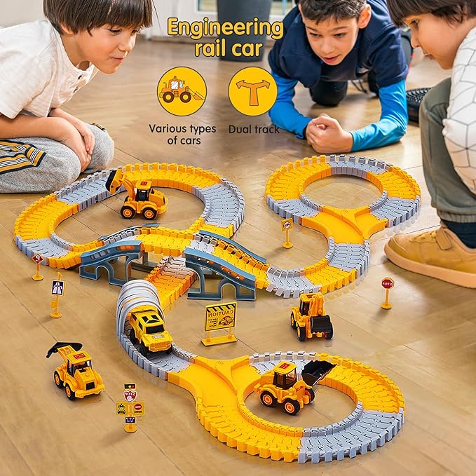 SpeedFlex Track – Flexible Glow-in-the-Dark Racing Track with LED Cars