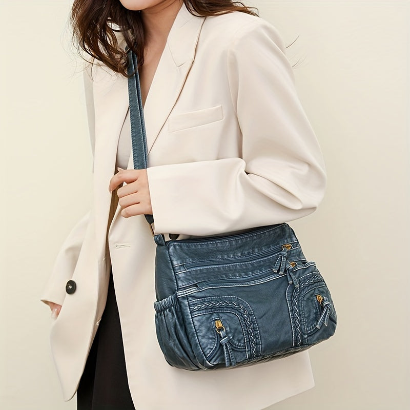 WeaveStyle | Elegant Woven Shoulder Bag – Lightweight, Spacious & Stylish Everyday Handbag