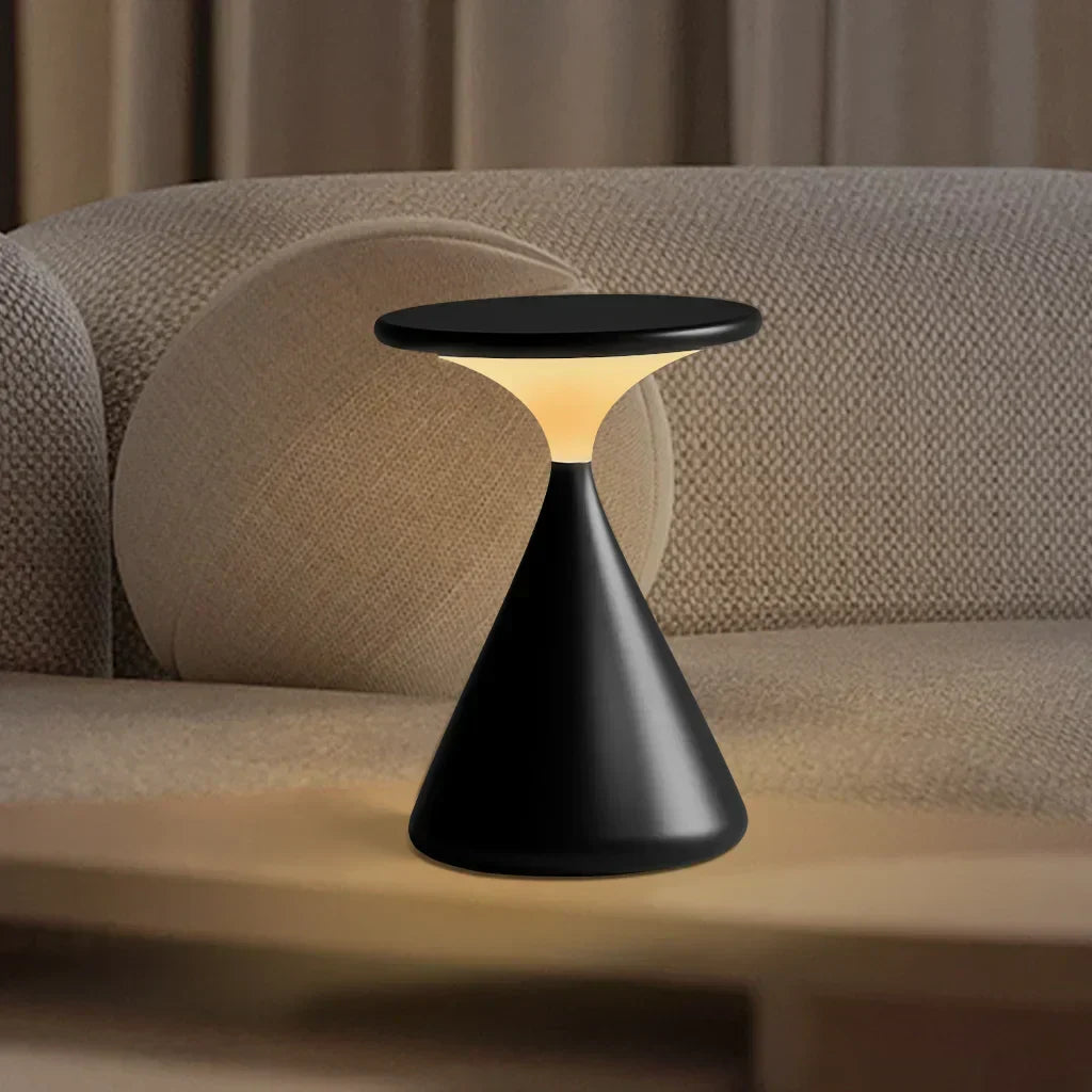 Aeron Hourglass Cordless LED Table Lamp – Rechargeable, Dimmable, Modern Design