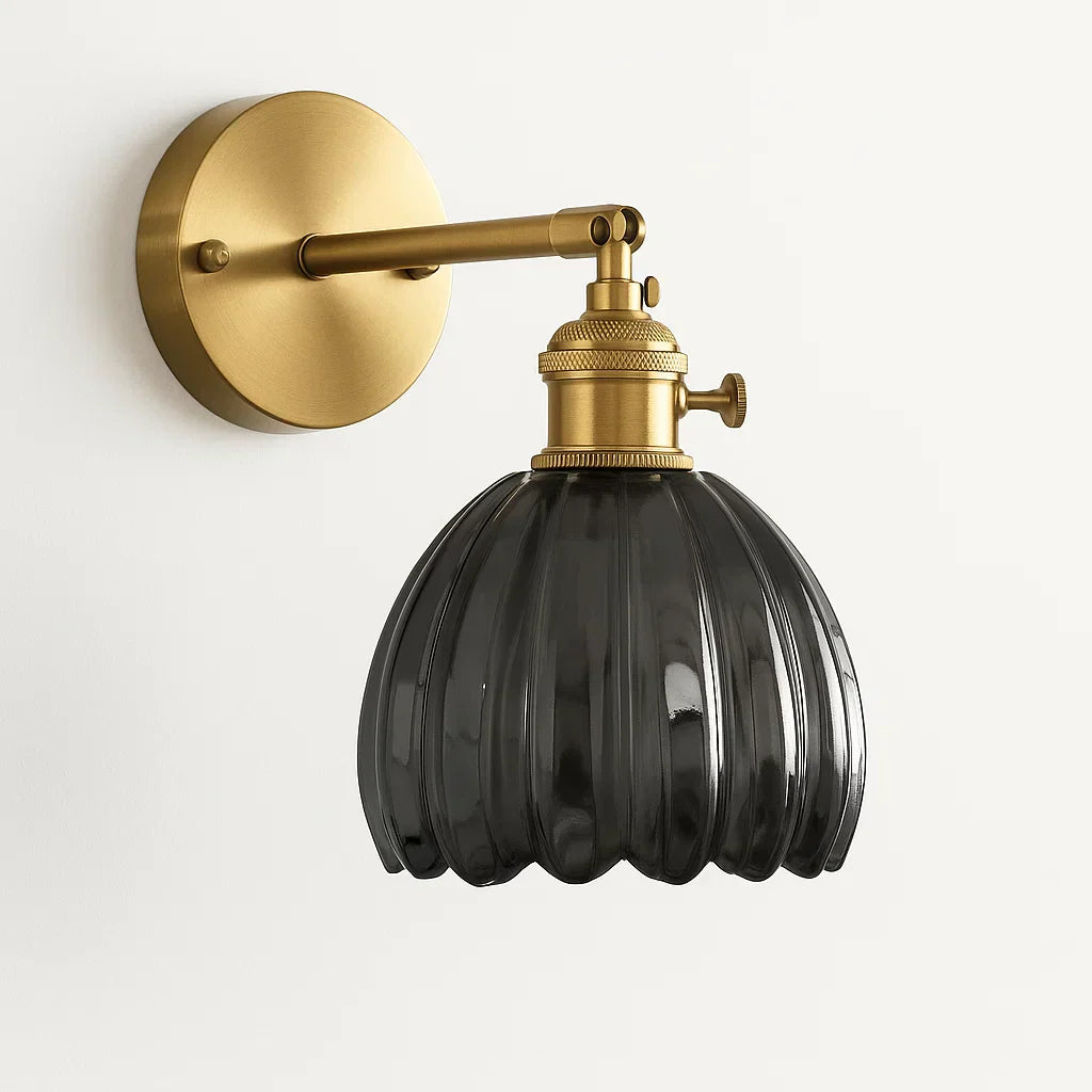 Retro Wall Lamp | Glass Tulip Shade Vintage Wall Light