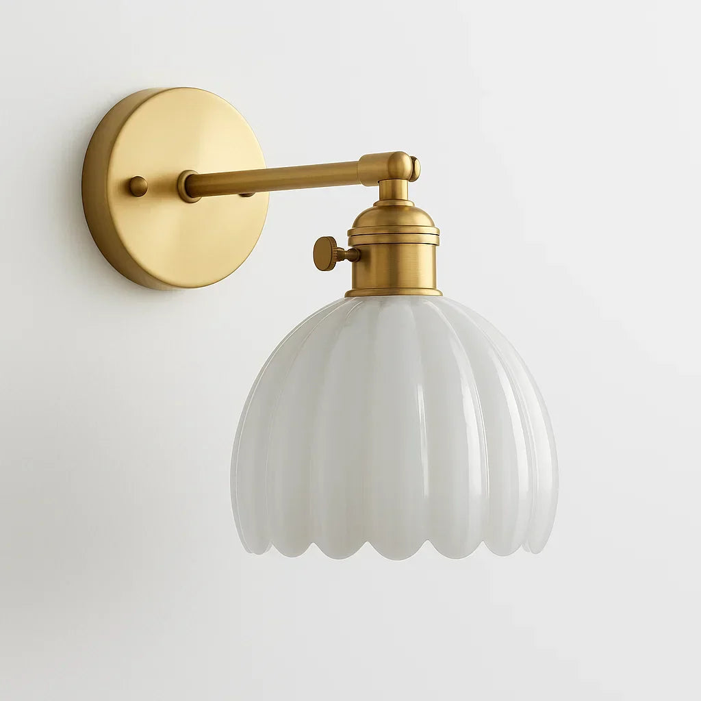 Retro Wall Lamp | Glass Tulip Shade Vintage Wall Light