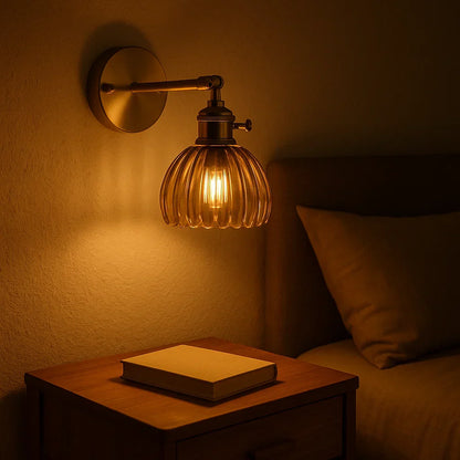 Retro Wall Lamp | Glass Tulip Shade Vintage Wall Light