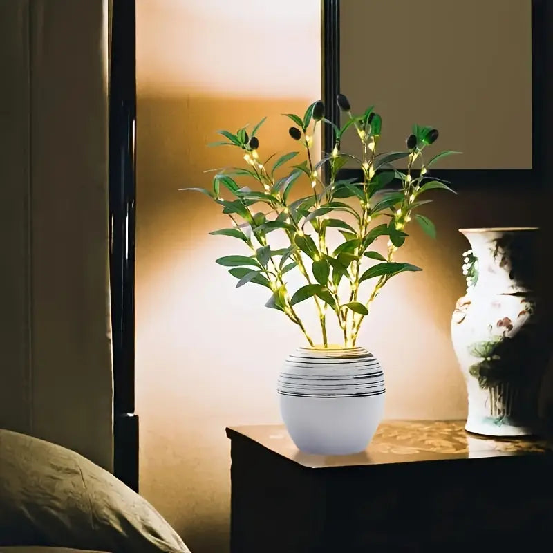 Olive Branch LED Night Lamp – Elegant Decorative Warm Light for Home & Events