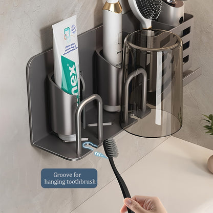 BristleHub Wall-Mounted Electric Toothbrush Holder – Aluminum Bathroom Organizer with Drainage Holes
