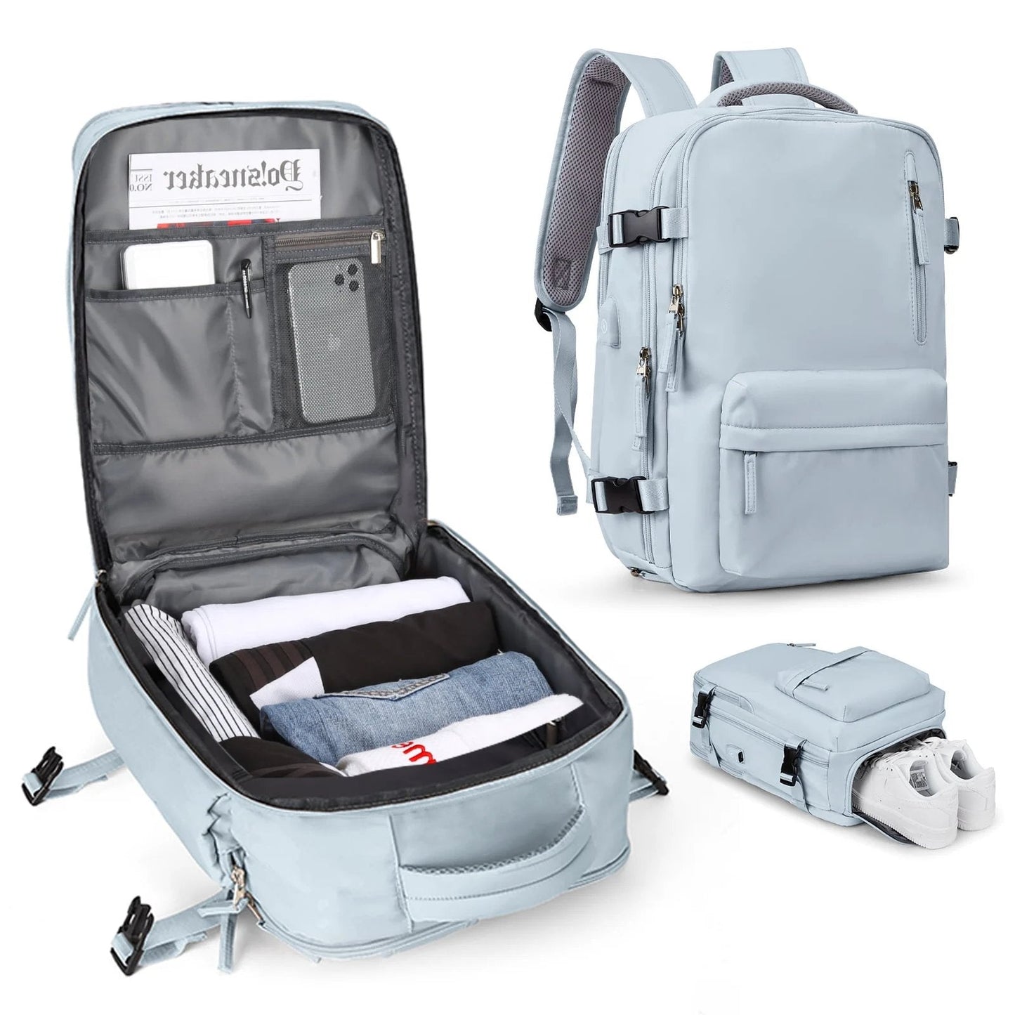 Women's Large Travel Backpack – Waterproof Hiking Rucksack | Anti-Theft & USB Charging