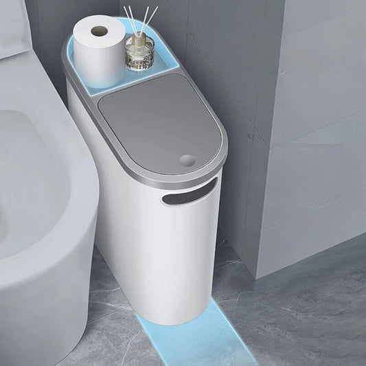 10L Large Capacity Silent Plastic Bathroom Bin | Space-Saving Design, Stylish Household Waste Bin