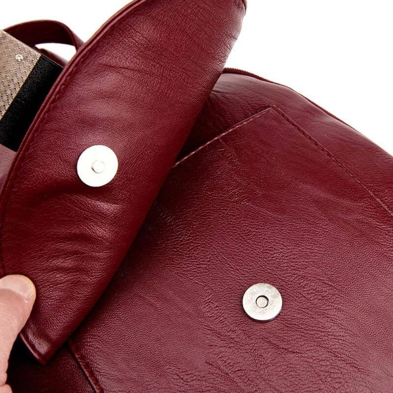 Marzen Anti-Theft Women’s Leather Backpack – Genuine Sheepskin Softback Bag with Secure Back Zipper
