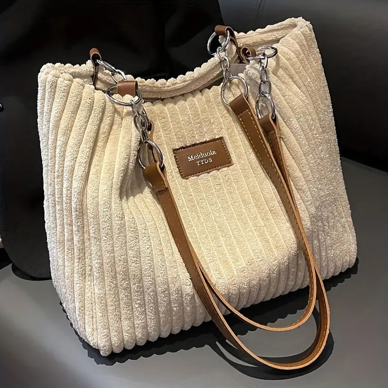 Camillia – Corduroy Tote Bag for Women with Spacious Interior & Organised Pockets