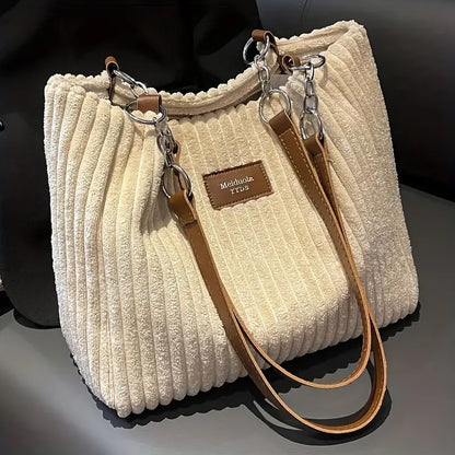 Camillia – Corduroy Tote Bag for Women with Spacious Interior & Organised Pockets