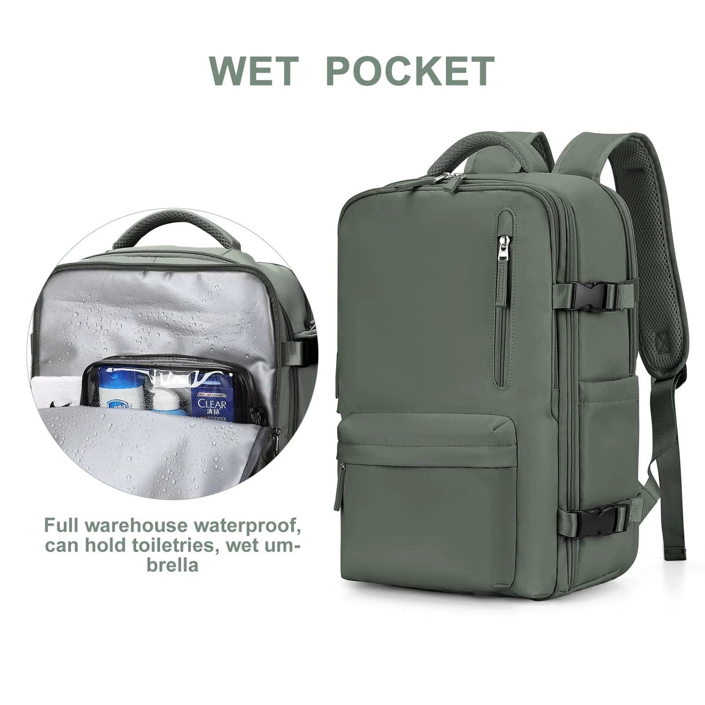 Women's Large Travel Backpack – Waterproof Hiking Rucksack | Anti-Theft & USB Charging