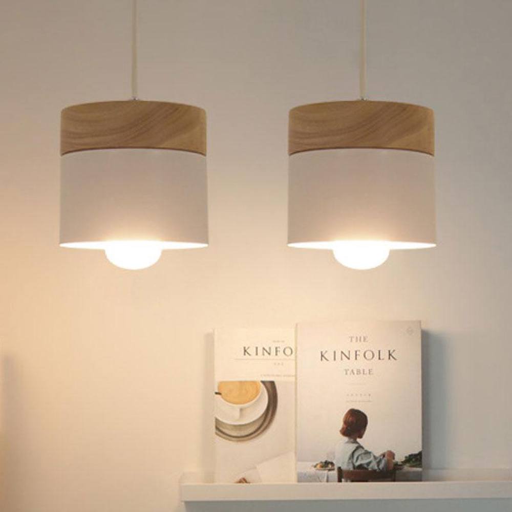 Modern Wooden Pendant Light – Adjustable Height Hanging Lamp for Living Room, Bedroom & Kitchen