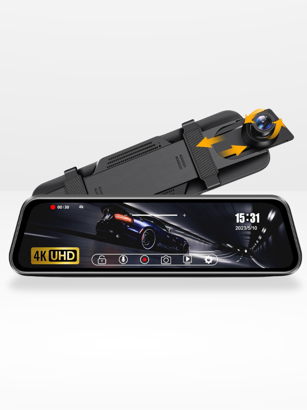 Rearview Mirror Dash Cam 4K Front & Rear | CarPlay & Smart Driving Assistant