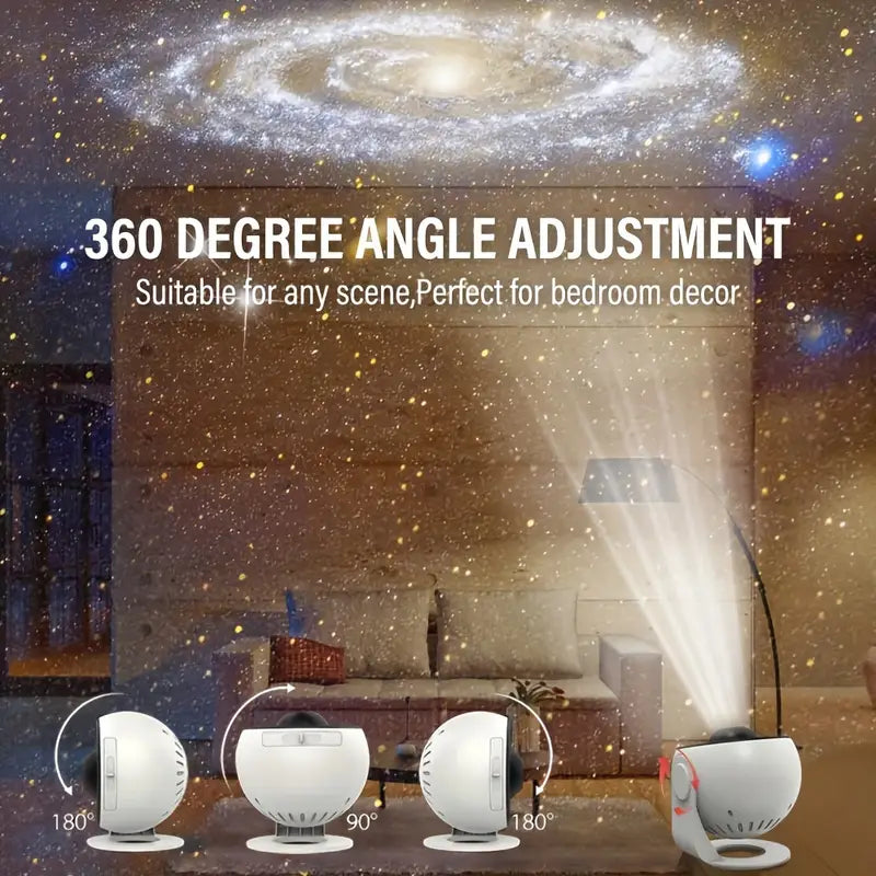 Celestial Dreams: 360° Planetarium Galaxy Projector -  Full-room Coverage