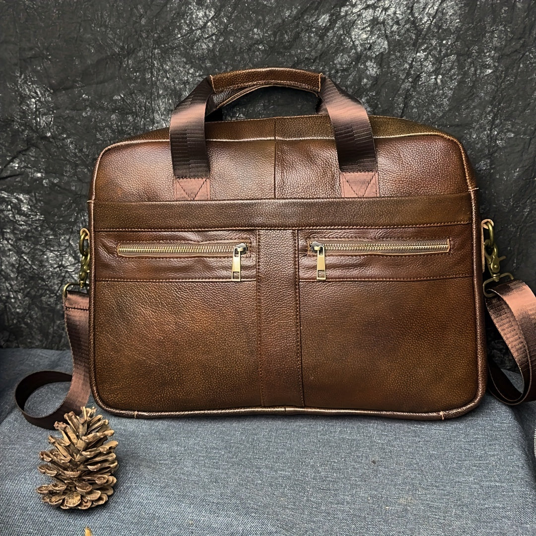 Ventolini Genuine Leather Men's Shoulder Bag – Adjustable Strap Crossbody with Spacious Interior