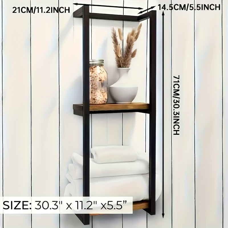 IronRack – Modern Wall-Mounted Towel Rack | Waterproof Metal Bathroom Shelf