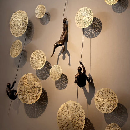 Rock Climbing Wall Sculpture | Unique Decorative Art Piece