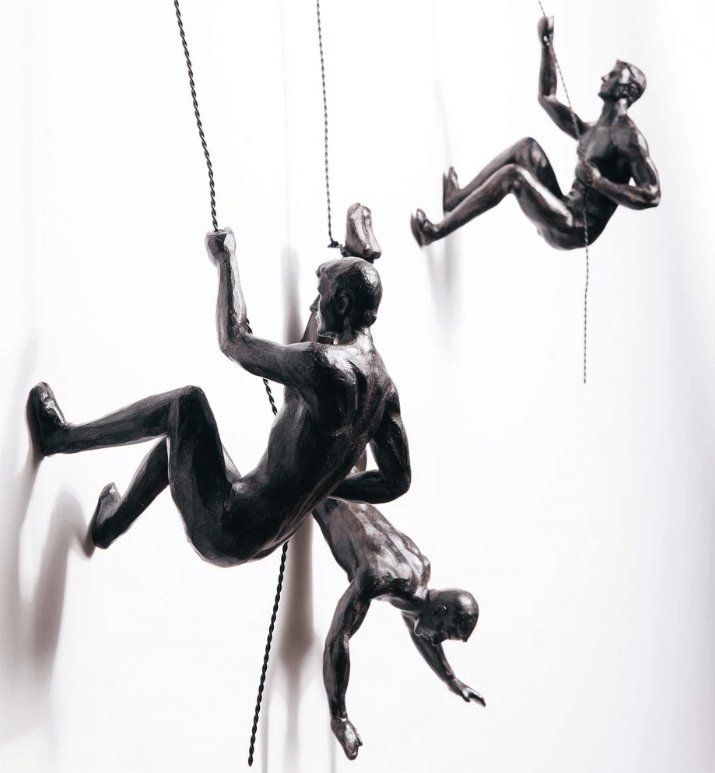 Rock Climbing Wall Sculpture | Unique Decorative Art Piece