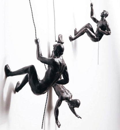 Rock Climbing Wall Sculpture | Unique Decorative Art Piece